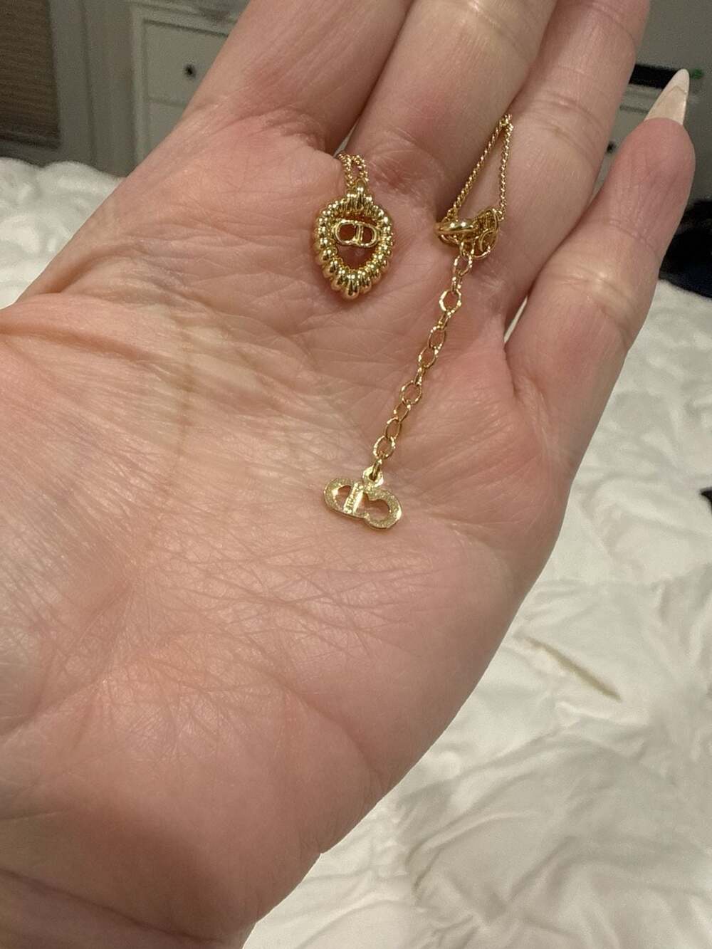 Christian Dior Vintage CD Logo Twisted Heart Charm Necklace - Picture 5 of 5